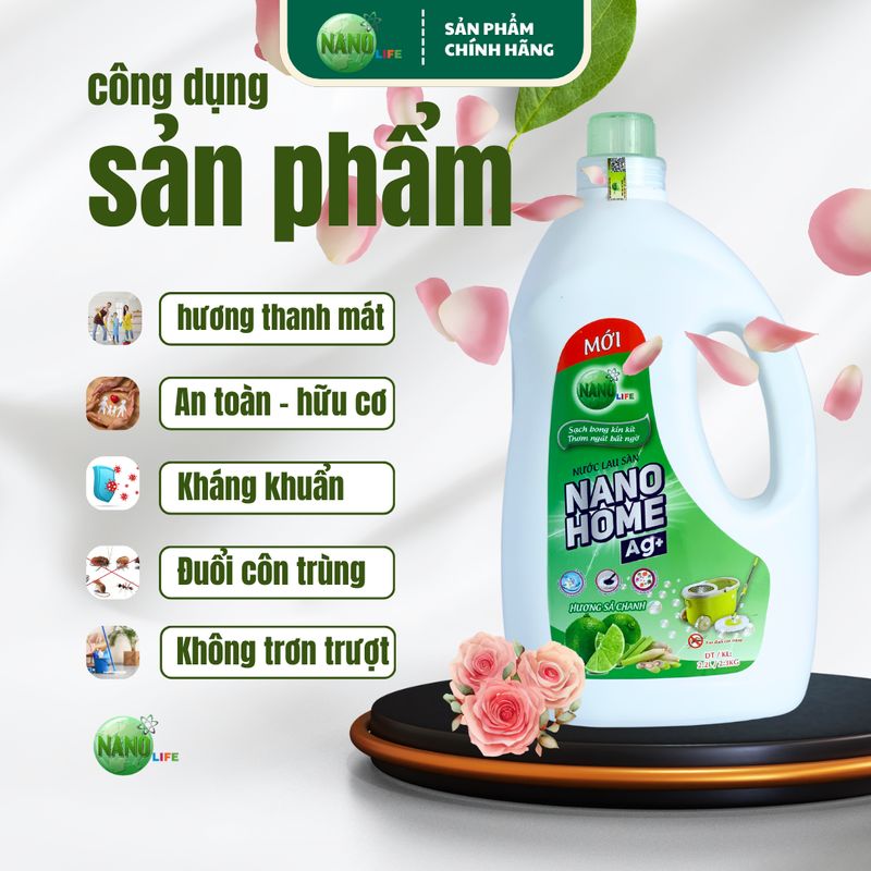 Nước lau sàn Nano Home AG+ (sả chanh)